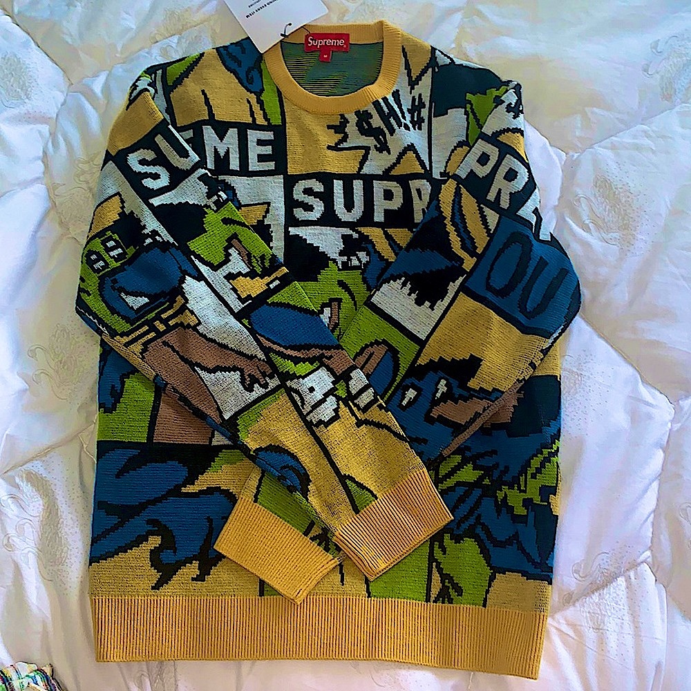 RARE Supreme Cartoon Knit Sweater